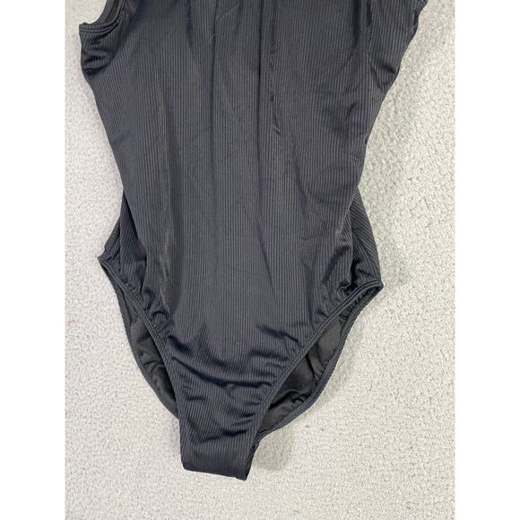 Catalina Black XL 16/18 Scoop Neck Ruched One Piece Swimsuit Shaping Lined - Picture 4 of 7